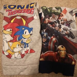 Two 3T hooded sweatshirtsMarvel Sonic the hedgehog